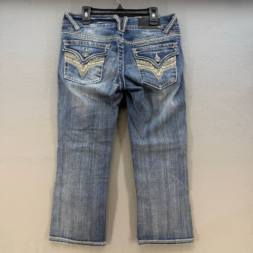 Vigoss Jeans Women's 3x21 Blue The York Capri Leather Studded Embellished - Picture 2 of 14
